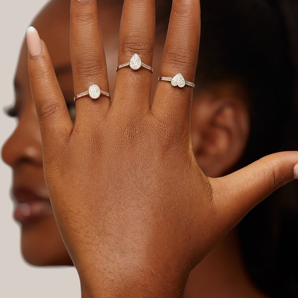Item | Buy Pearl Pear Cut Diamond Engagement Ring in 10KT Gold | SPOP Enterprise Global
